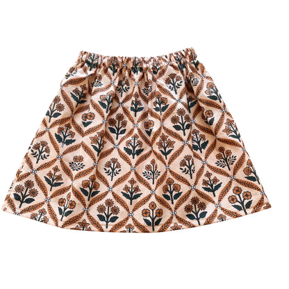Louise, la jupe enfant (3-12 ans) "blockprint fleuri" Ma boutique