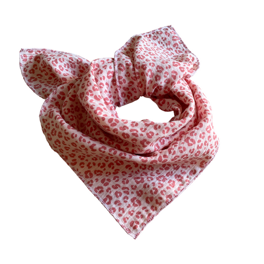 PIERROT, le foulard (double gaze "rose graou")