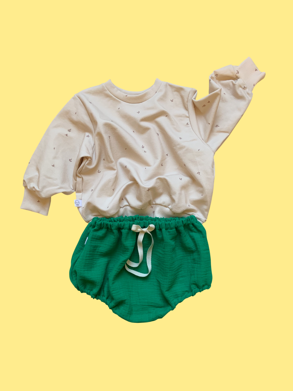 CAPUCINE, la culotte (double gaze "vert printemps")