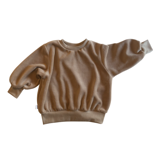 LULU, le sweat rétro (doudou velours "sable")
