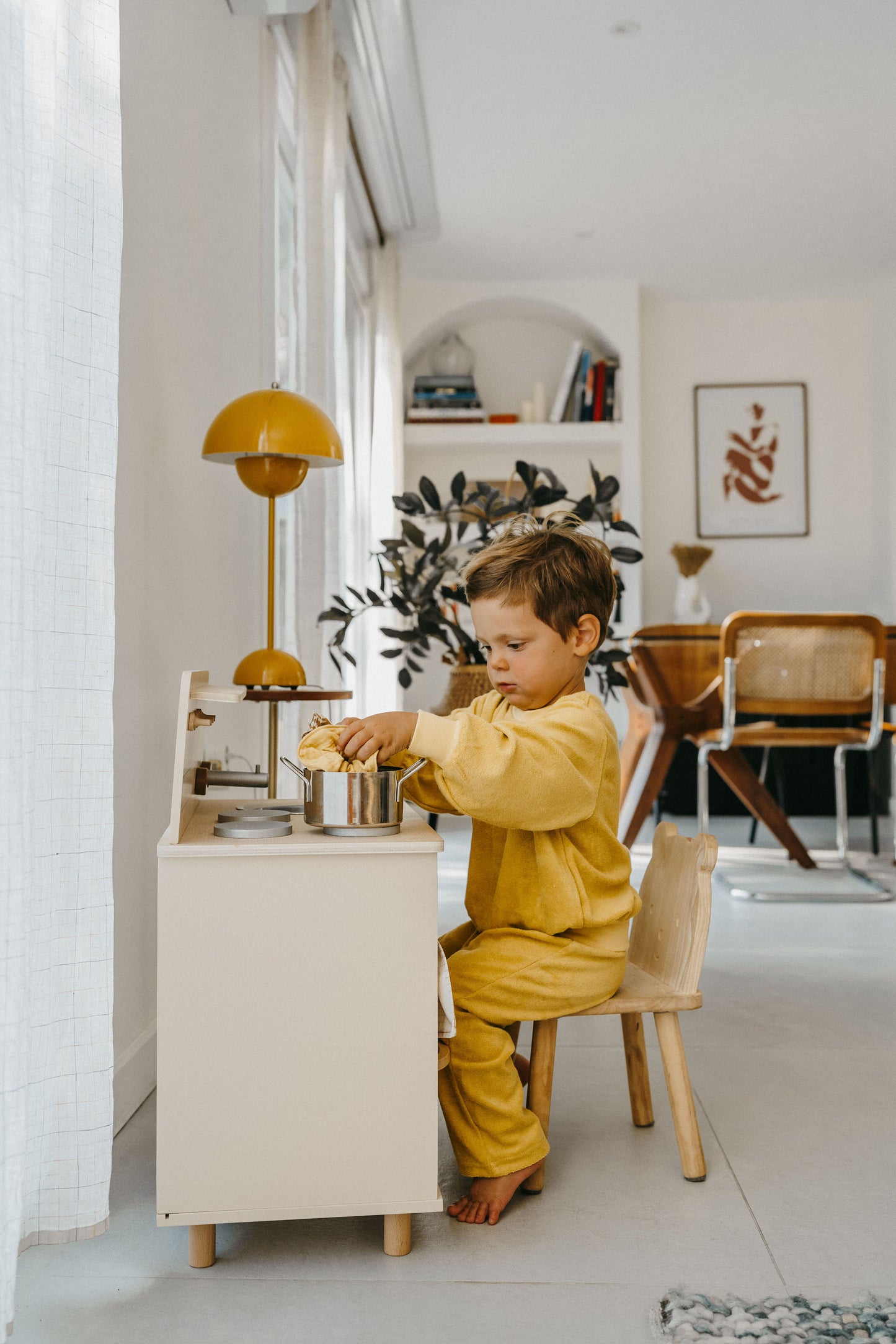 CHARLIE, le set pantalon éponge "miel"