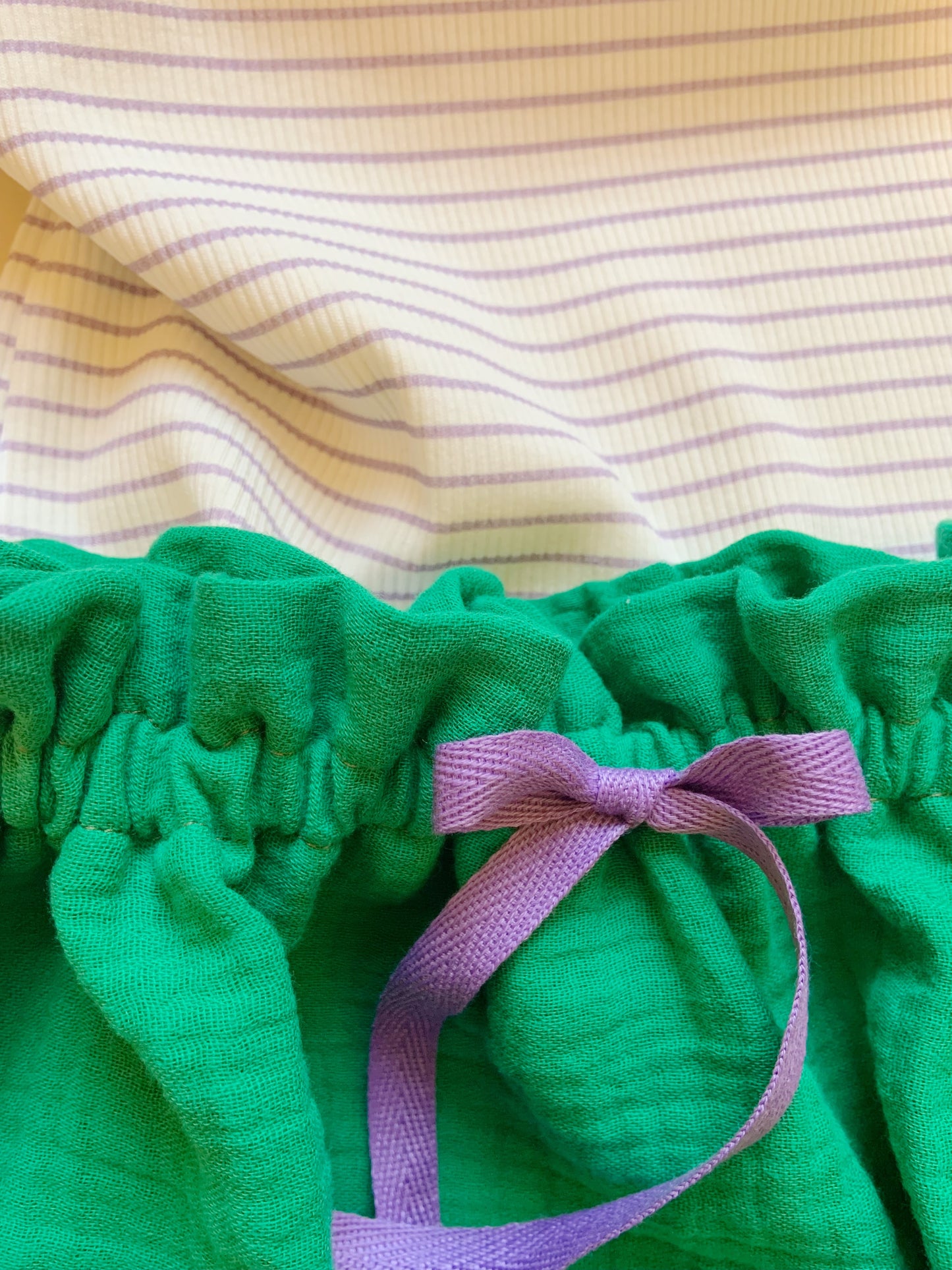 CAPUCINE, la culotte (double gaze "vert printemps")