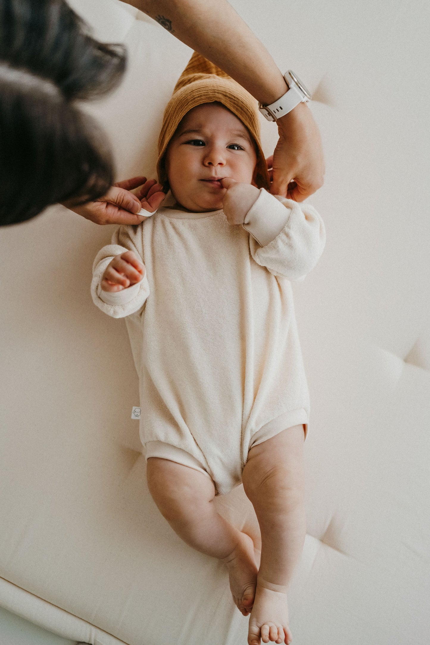 GASPARD, le béguin double gaze de coton - COLORIS AU CHOIX