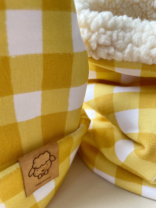 LOUIS, le set bonnet + snood "pomme vanille"