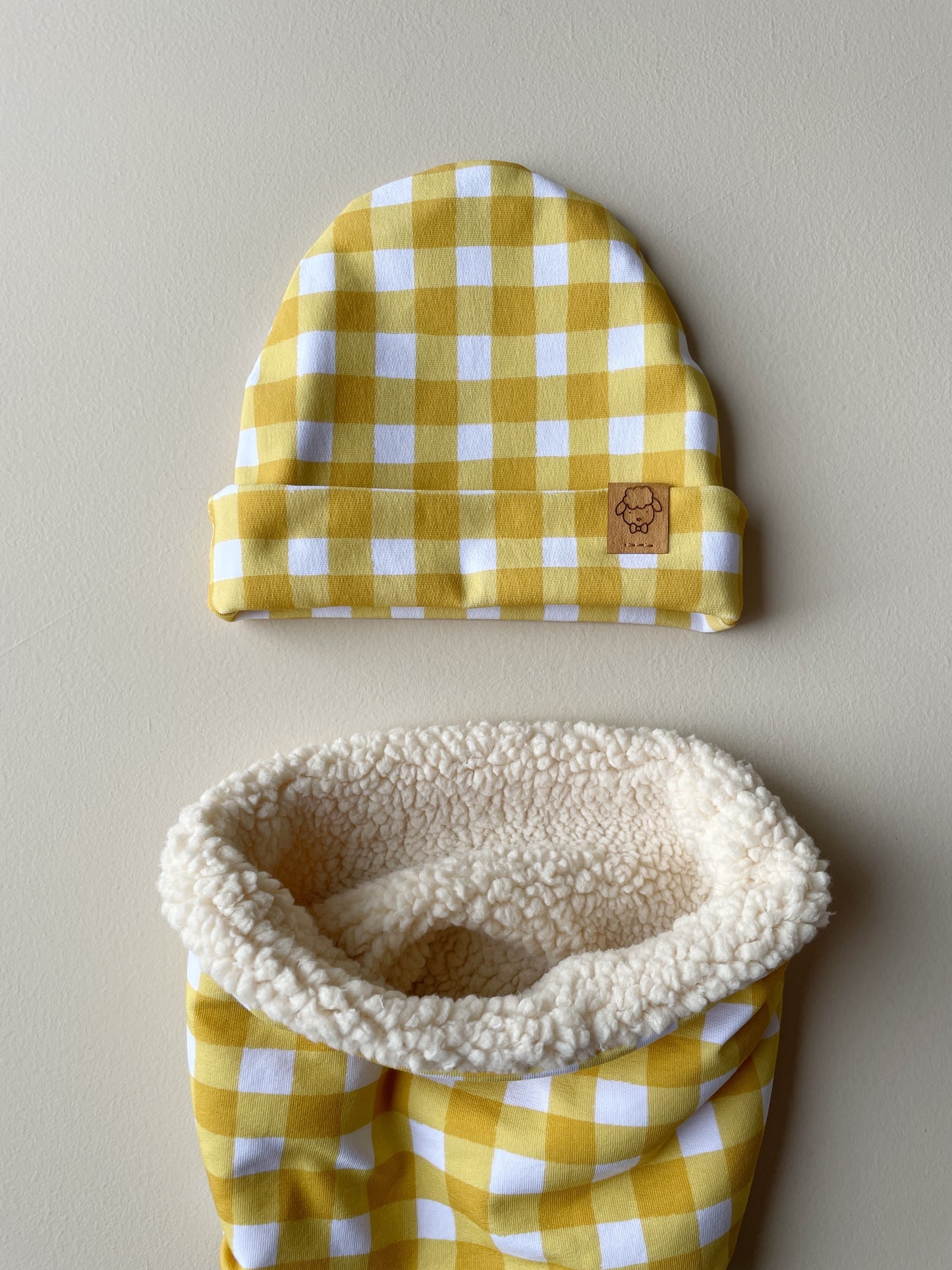 LOUIS, le set bonnet + snood "pomme vanille"