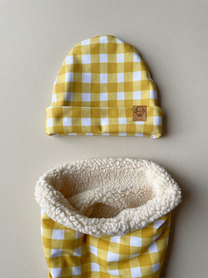 LOUIS, le set bonnet + snood "pomme vanille"