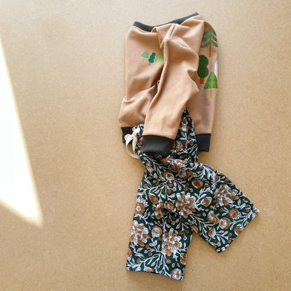 Félix, le pantalon bébé et enfant (0-6 ans) "blockprint vert" Ma boutique