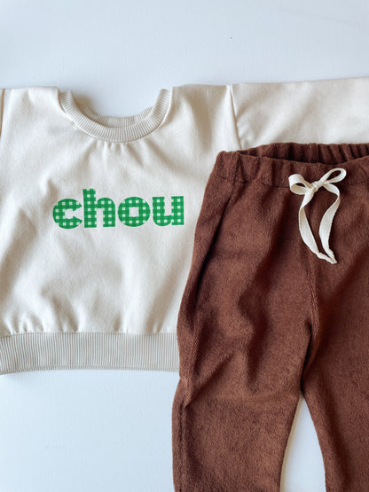 Félix, le pantalon bébé et enfant  (0-6 ans) "Éponge Coton Chocolat"