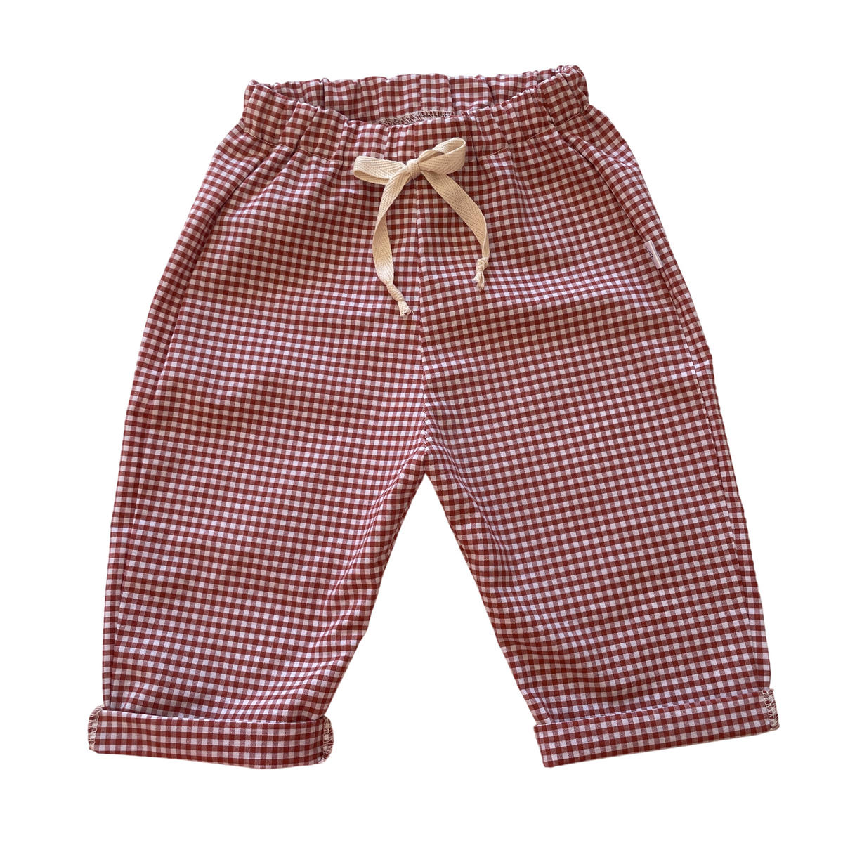 Félix, le pantalon bébé et enfant  (0-6 ans) "Vichy Rouge Framboise"