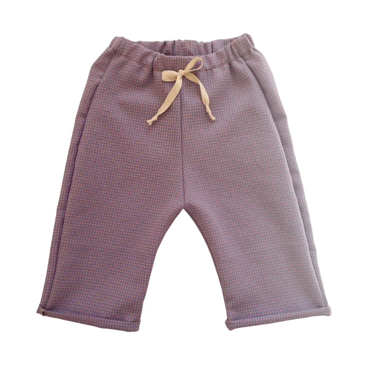 Félix, le pantalon bébé et enfant (0-6 ans) "Vichy Bleu + Rose" Ma boutique