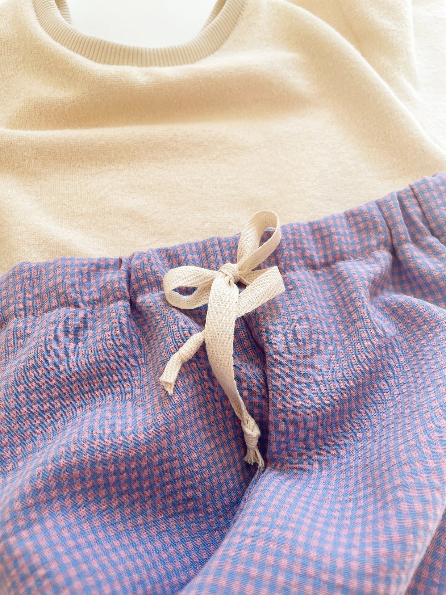 Félix, le pantalon bébé et enfant (0-6 ans) "Vichy Bleu + Rose" Ma boutique