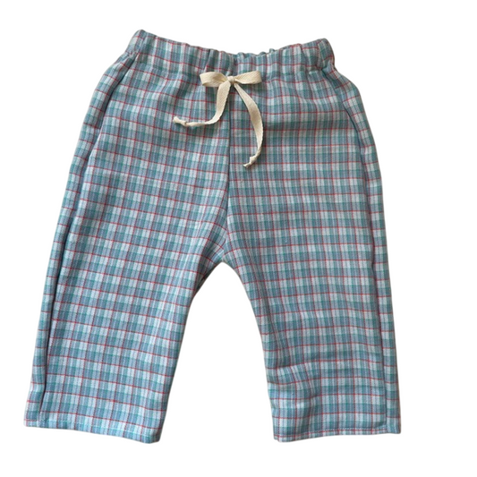 Félix, le pantalon bébé et enfant (0-4 ans) "Tartan Bleu Ciel" Ma boutique