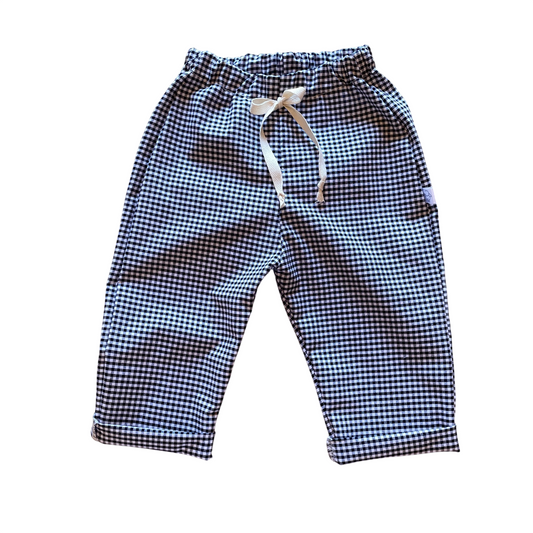 Félix, le pantalon bébé et enfant  (0-6 ans) "petit vichy noir"