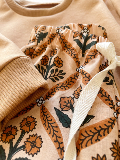 Félix, le pantalon bébé et enfant (0-6 ans) "blockprint fleuri" Ma boutique