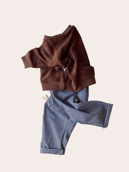 Félix, le pantalon bébé et enfant  (0-6 ans) "petit vichy noir"