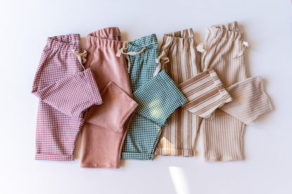 Félix, le pantalon bébé et enfant (0-6 ans) "Velours milleraies rose"