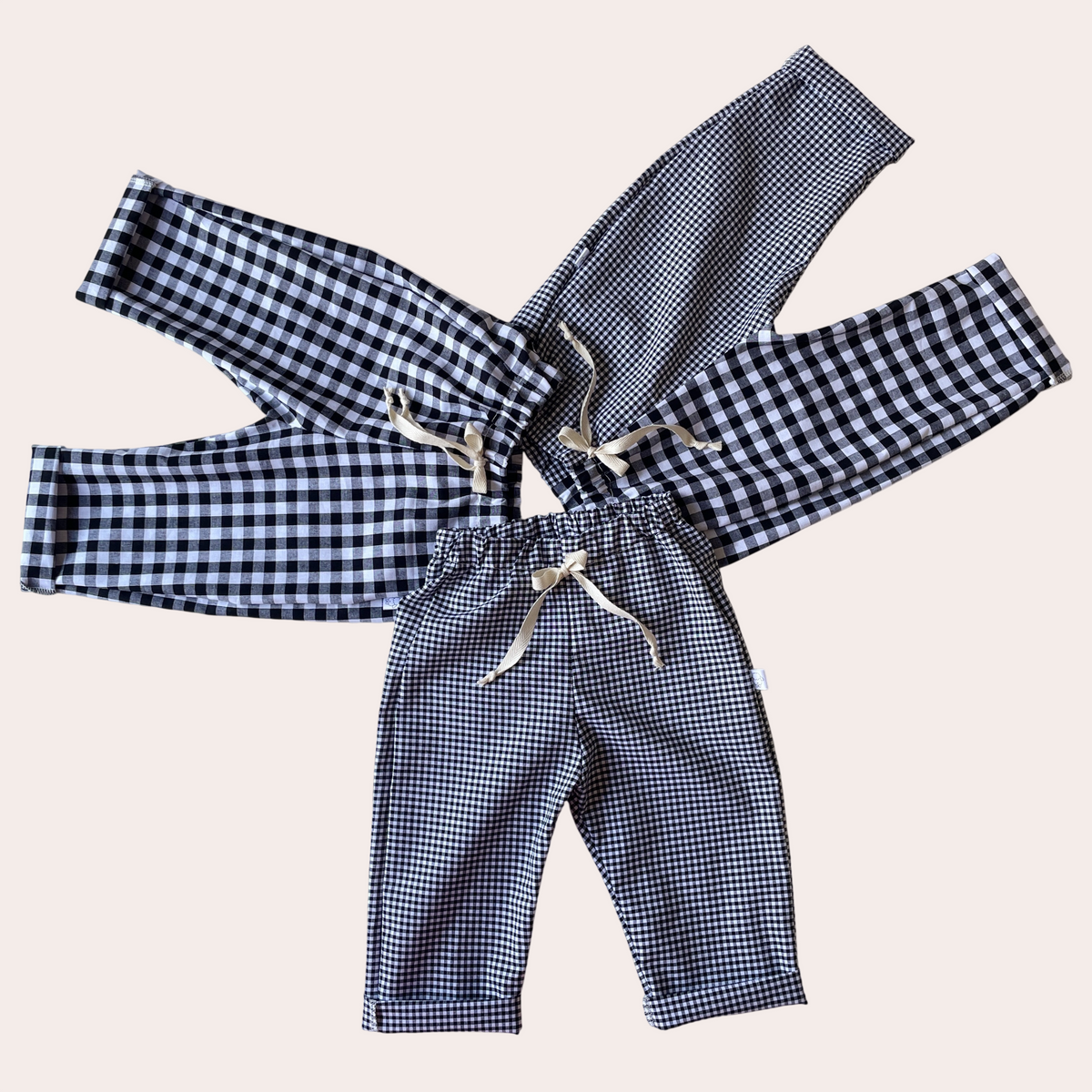 Félix, le pantalon bébé et enfant  (0-6 ans) "gros vichy noir"