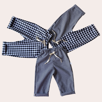 Félix, le pantalon bébé et enfant  (0-6 ans) "gros vichy noir"