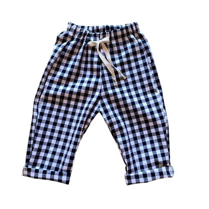 Félix, le pantalon bébé et enfant  (0-6 ans) "gros vichy noir"