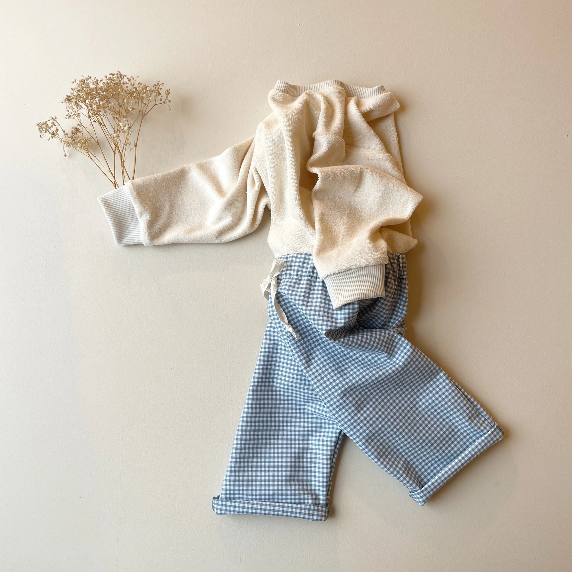 Félix, le pantalon bébé et enfant  (0-6 ans) "Vichy Vert d'eau" Ma boutique