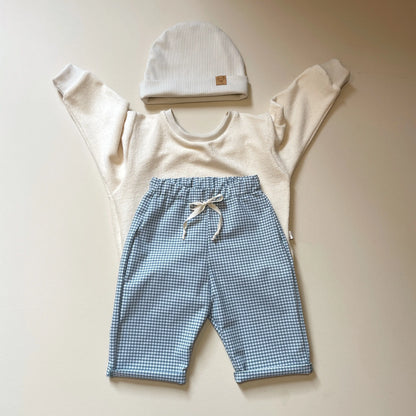 Félix, le pantalon bébé et enfant  (0-6 ans) "Vichy Vert d'eau" Ma boutique