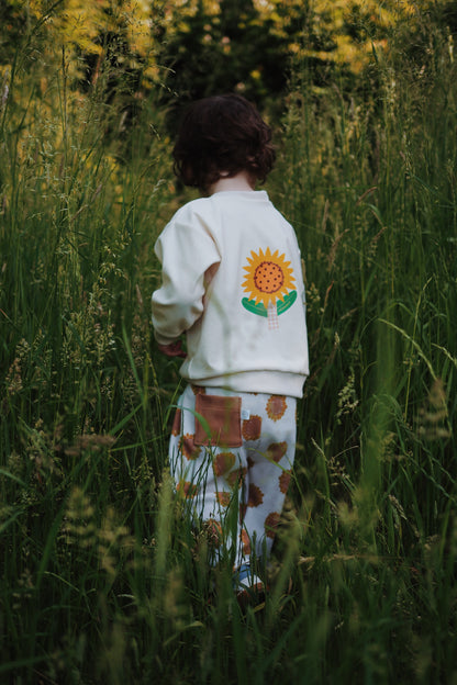 Félix, le pantalon bébé et enfant (0-6 ans) "jersey de coton côtelé Tournesols"