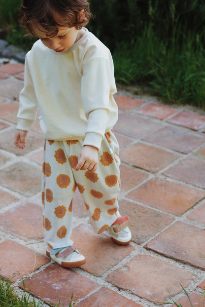 Félix, le pantalon bébé et enfant (0-6 ans) "jersey de coton côtelé Tournesols"