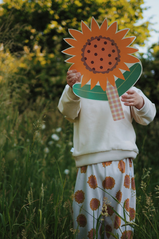 Félix, le pantalon bébé et enfant (0-6 ans) "jersey de coton côtelé Tournesols"