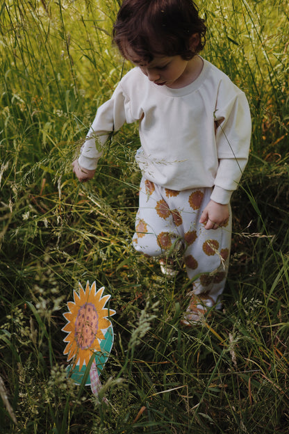 Félix, le pantalon bébé et enfant (0-6 ans) "jersey de coton côtelé Tournesols"
