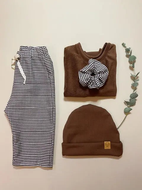 Félix, le pantalon bébé et enfant  (0-6 ans) "Vichy Chocolat" Ma boutique