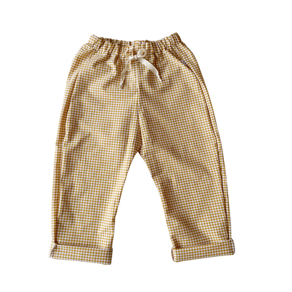 Félix, le pantalon bébé et enfant  (0-6 ans) "Vichy Jaune"