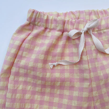 Félix, le pantalon bébé et enfant (0-6 ans) "Vichy Rose + Jaune"