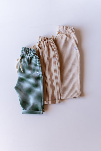 Félix, le pantalon bébé et enfant  (0-6 ans) "Vichy Vert Forêt"