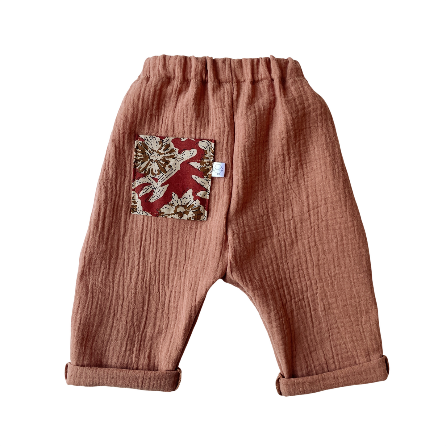 Félix, le pantalon bébé et enfant (0-6 ans) "Double gaze de coton Argile"