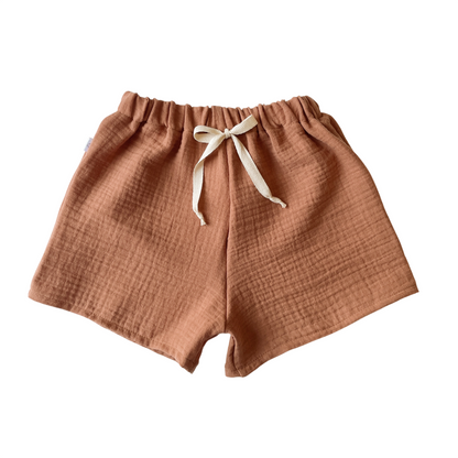 Malo, le short bébé et enfant (6 mois - 6 ans) "double gaze de coton argile"