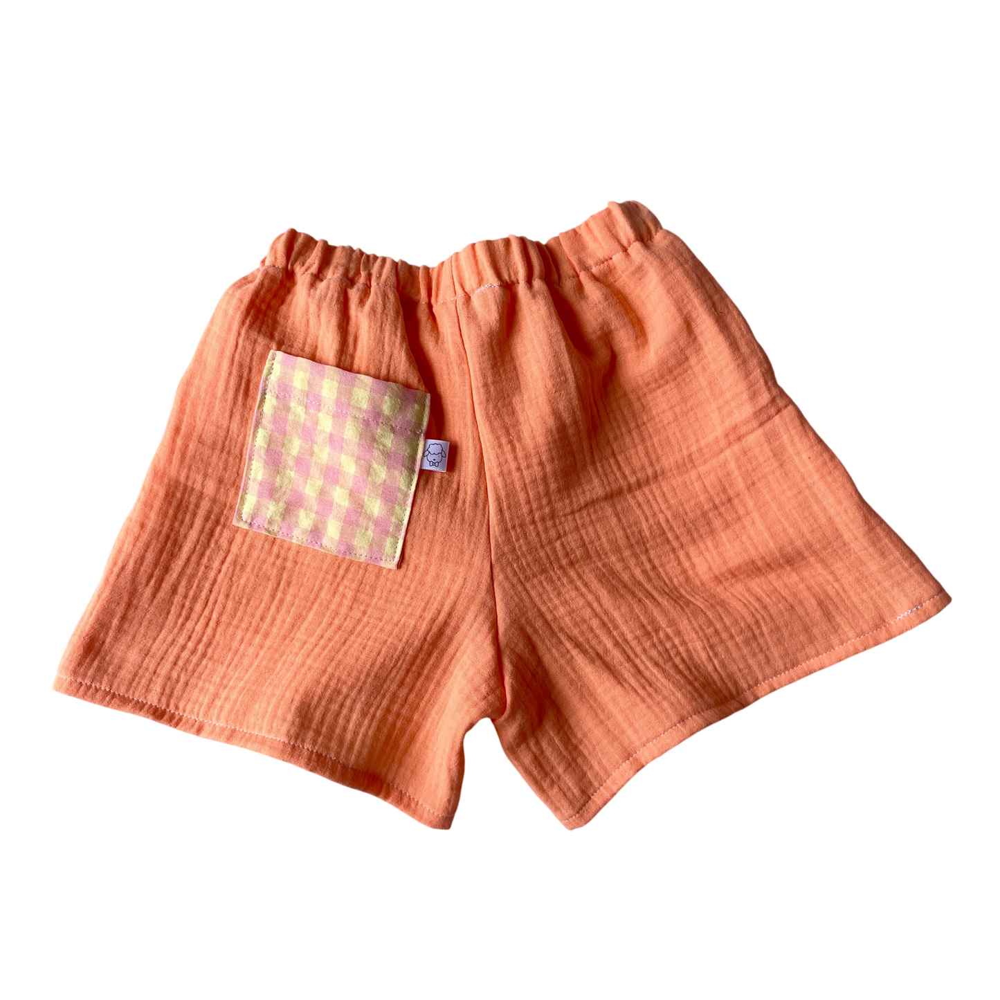 Le short corail + vichy vanille fraise (24-36m) - PIÈCE UNIQUE