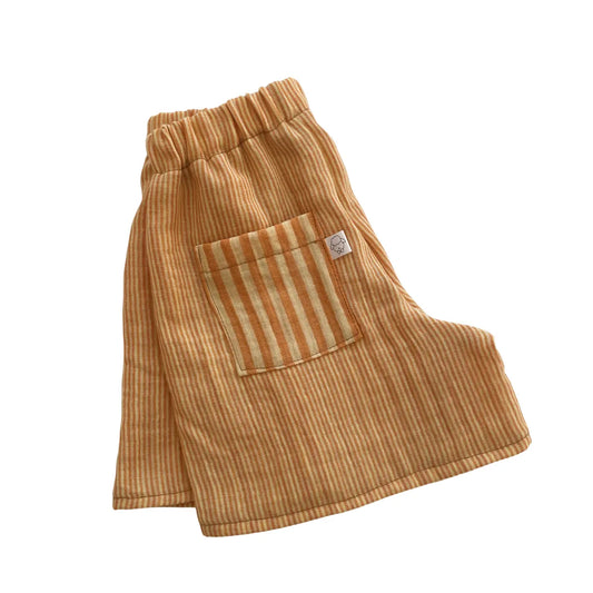 Malo, le short bébé et enfant (6 mois - 6 ans) "Rayé Jaune" MOUSSE ET COMPAGNIE