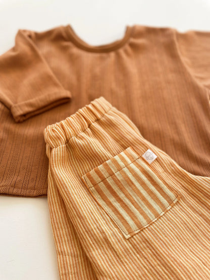 Malo, le short bébé et enfant (6 mois - 6 ans) "Rayé Jaune" MOUSSE ET COMPAGNIE