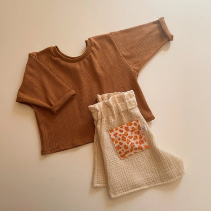 Malo, le short bébé et enfant (6 mois - 6 ans) "Naturel + Léopard" MOUSSE ET COMPAGNIE