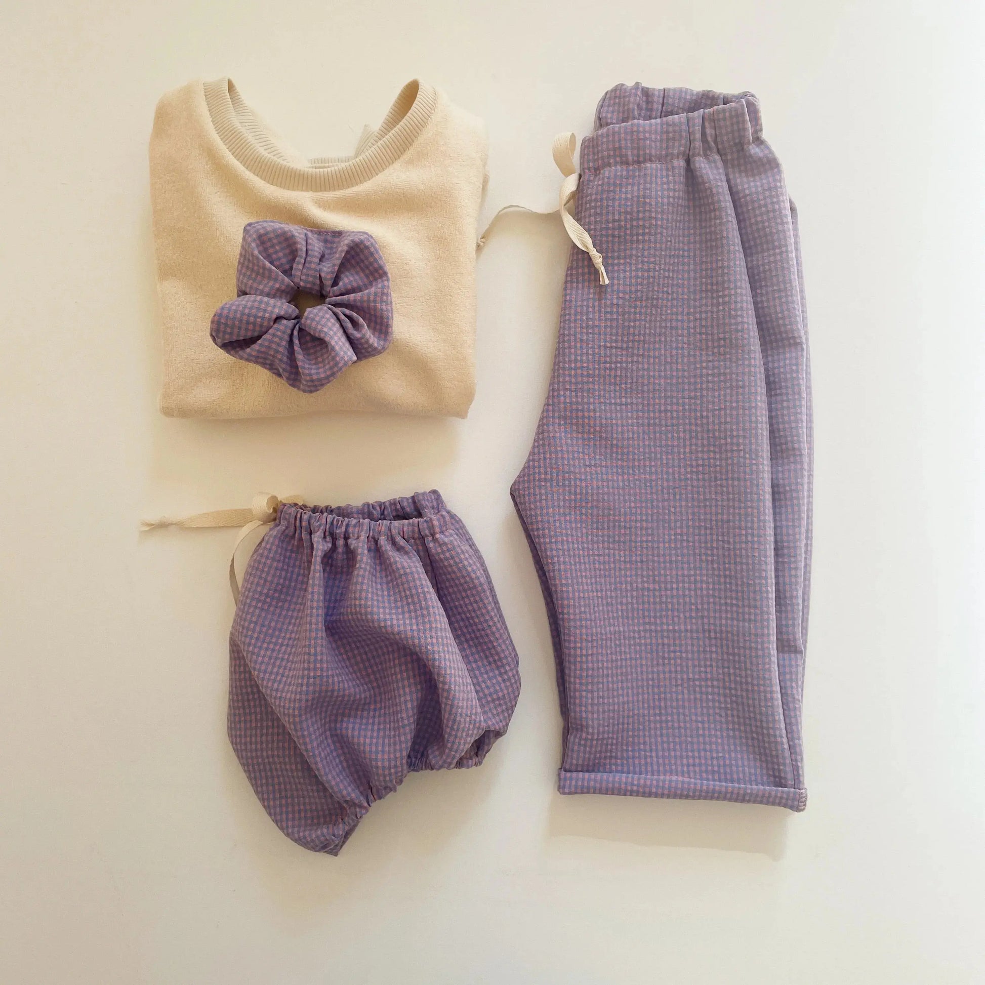 Félix, le pantalon bébé et enfant (0-6 ans) "Vichy Bleu + Rose" Ma boutique