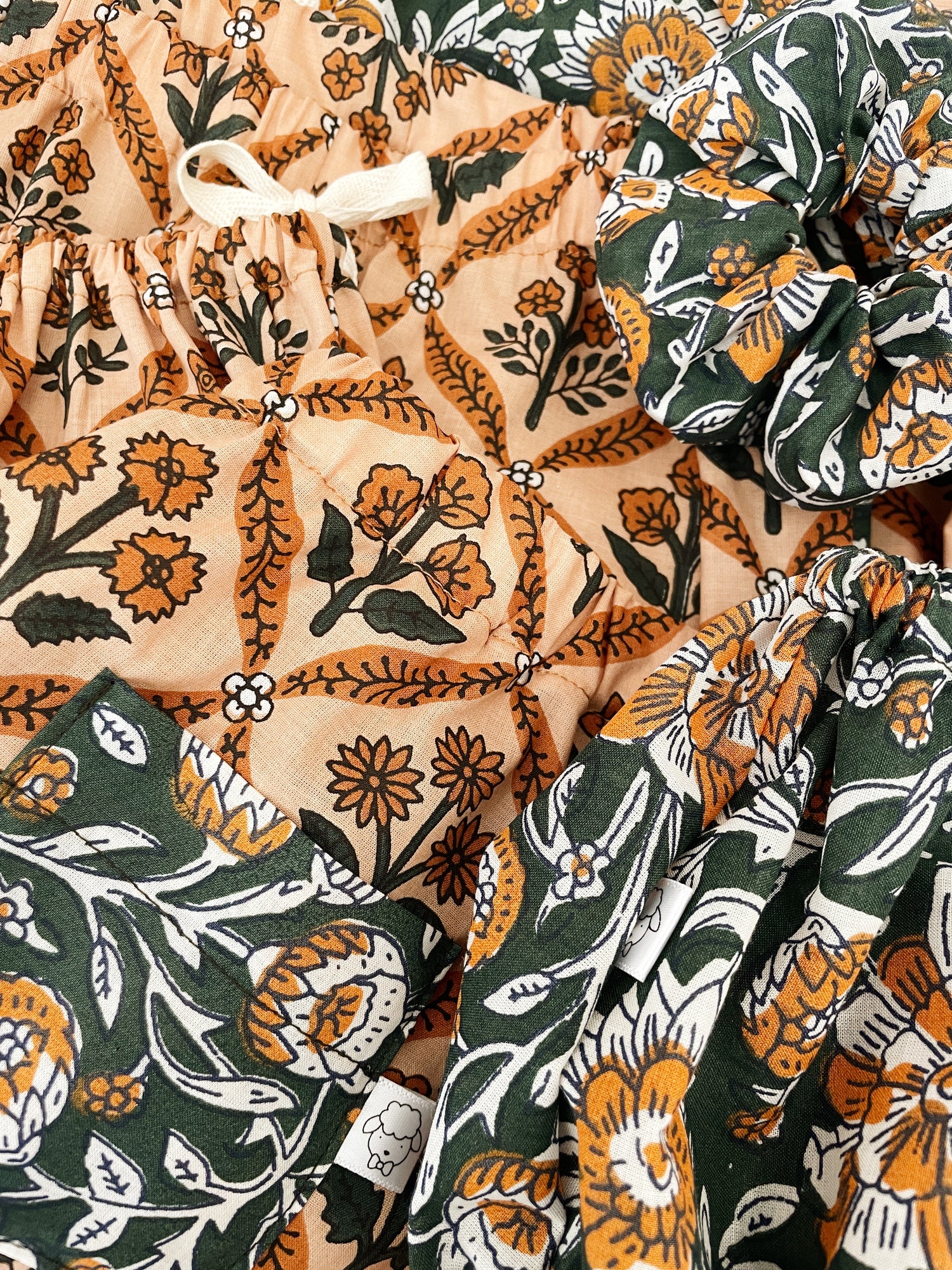 Malo, le short bébé et enfant (6 mois - 6 ans) "blockprint vert" MOUSSE ET COMPAGNIE