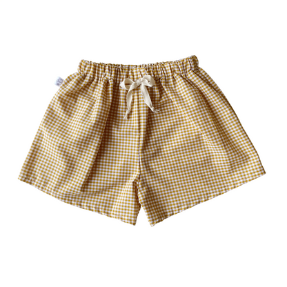 Malo, le short bébé et enfant (6 mois - 6 ans) "Vichy Jaune"