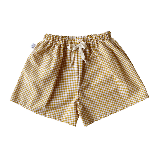 Malo, le short bébé et enfant (6 mois - 6 ans) "Vichy Jaune"
