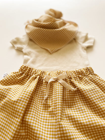 Malo, le short bébé et enfant (6 mois - 6 ans) "Vichy Jaune"