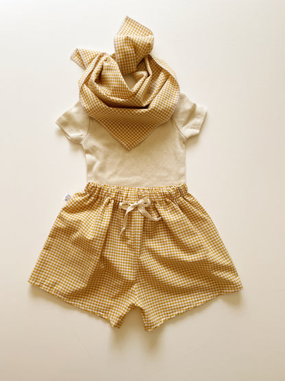 Malo, le short bébé et enfant (6 mois - 6 ans) "Vichy Jaune"