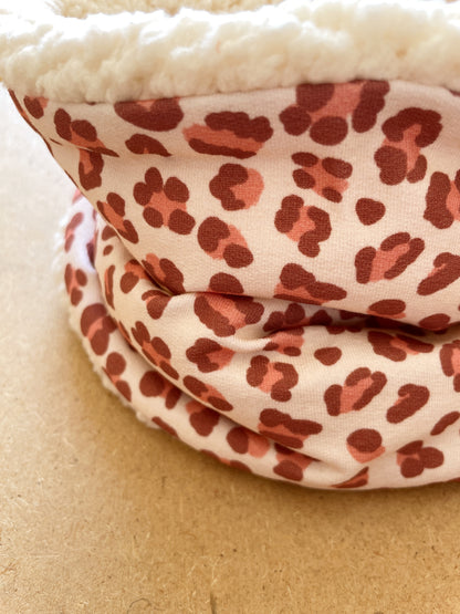 Martin, le snood bébé et enfant (1-6 ans) "léopard chocolat"