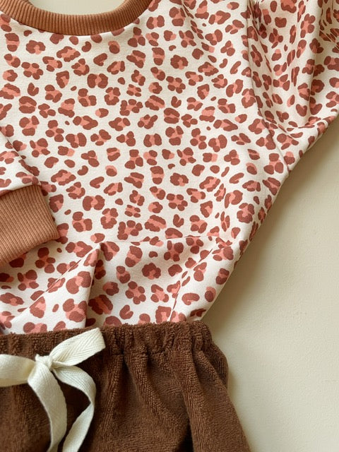 Lulu, le sweat bébé et enfant (0-4 ans) "léopard chocolat" Ma boutique