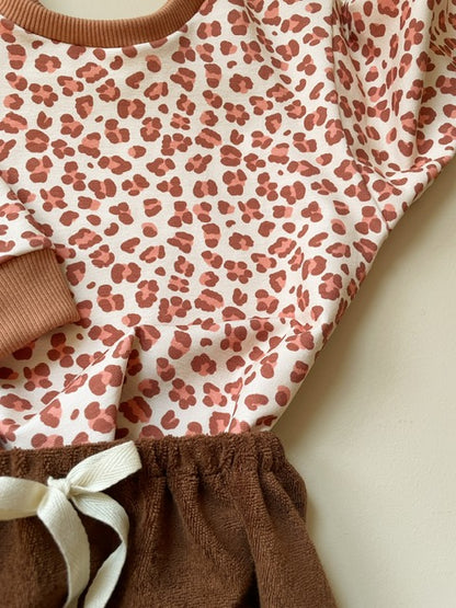 Lulu, le sweat bébé et enfant (0-4 ans) "léopard chocolat" Ma boutique