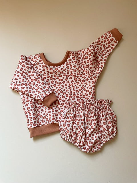 Lulu, le sweat bébé et enfant (0-4 ans) "léopard chocolat" Ma boutique