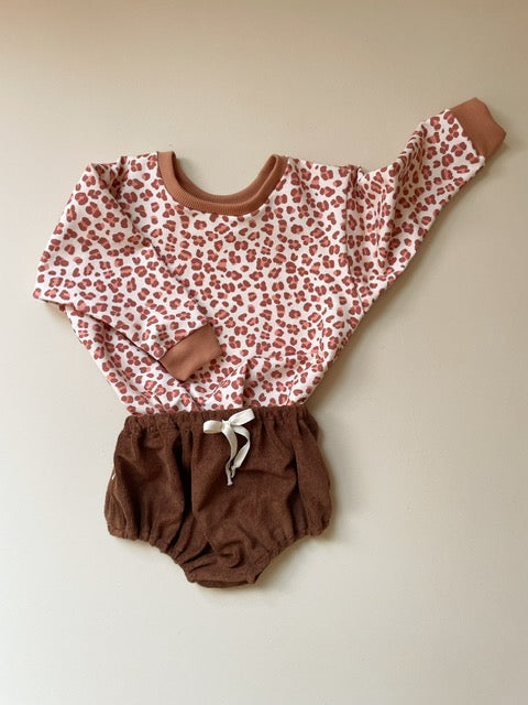 Lulu, le sweat bébé et enfant (0-4 ans) "léopard chocolat" Ma boutique